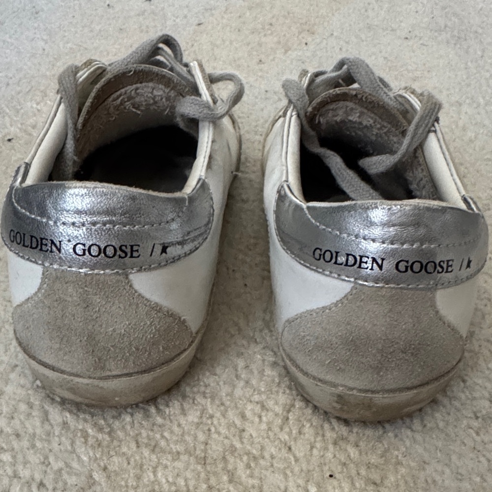 Golden Goose Superstar White Leather Low-Top Sneakers with Gray Silver size 6 - Picture 4 of 8